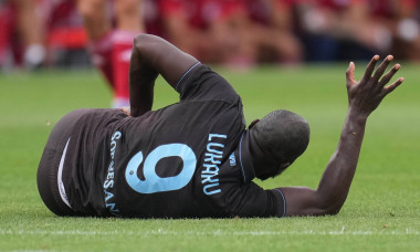 CASTEL DI SANGRO, ITALY: Romelu Lukaku INJURI of SSC Napoli during the pre-season friendly match between SSC Napoli and