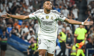 Kylian MBAPPE of Real Madrid celebrates his goal during the Spanish championship La Liga football match between Real Madrid and CA Osasuna on 19 August 2025 at Santiago Bernabeu stadium in Madrid, Spain