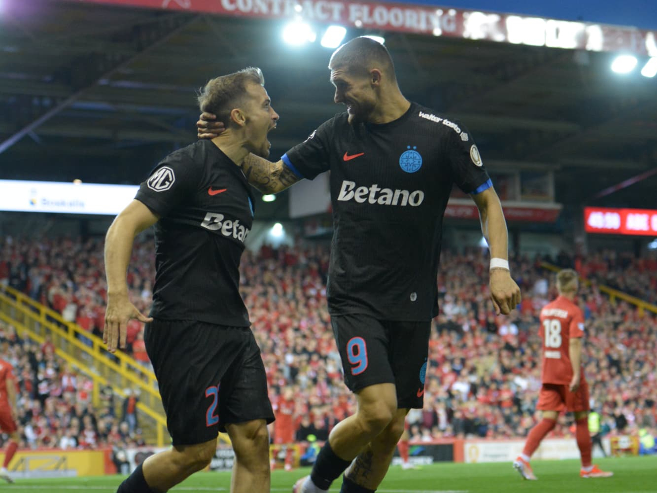Aberdeen - FCSB 2-2! Roș-albaștrii au avut 2-0, dar au fost egalați pe final după ce au jucat în 10 oameni o repriză