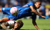 London, UK. 10th Aug, 2025. Joao Pedro of Chelsea fouled by Andrei Coubis of AC Milan - red card during Chelsea and AC Milan football match, Pre Season Friendly, Stamford Bridge Stadium , London UK. Credit : Michael Zemanek Credit: Michael Zemanek/Alamy