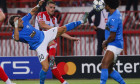 19.08.2025 Belgrade FK Crvena Zvezda(FC Red Star)-FC Pafos Champions league play off men s football Vlad Dragomir(L) Paf