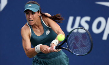 26 August, 2025 - Flushing Meadows, New York - Sorana Cirstea of Romania serving during opening round match against Solana Sierra at the US Open.