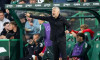 Edinburgh, UK. 21st Aug, 2025. Legia head coach, Edward Iordănescu, shouts instructions to his players as Hibs take on Legia Warsaw in the 1st leg of the Europa Conference League play-off at Easter Road Stadium, Edinburgh, Midlothian, UK Credit: Ian Jacob
