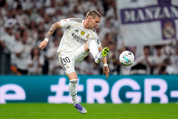 Franco Mastantuono of Real Madrid CF during the La Liga EA Sports match between Real Madrid CF and RCD Mallorca played at Santiago Bernabeu Stadium on August 30, 2025 in Madrid. (Photo by Cesar Cebolla / PRESSIN)