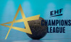Symbolbild EHF Champions League (Handball): Logo und Nahaufnahme von einem Handball *** Symbolic image of the EHF Champi