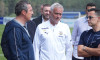 President Ali Koc and coach Jose Mourinho spoke for a while before during the Pre Season Friendly match between Fenerbah