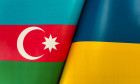 Flags of the ukraine and azerbaijan. The concept of international relations between countries. The concept of an alliance or a confrontation between t