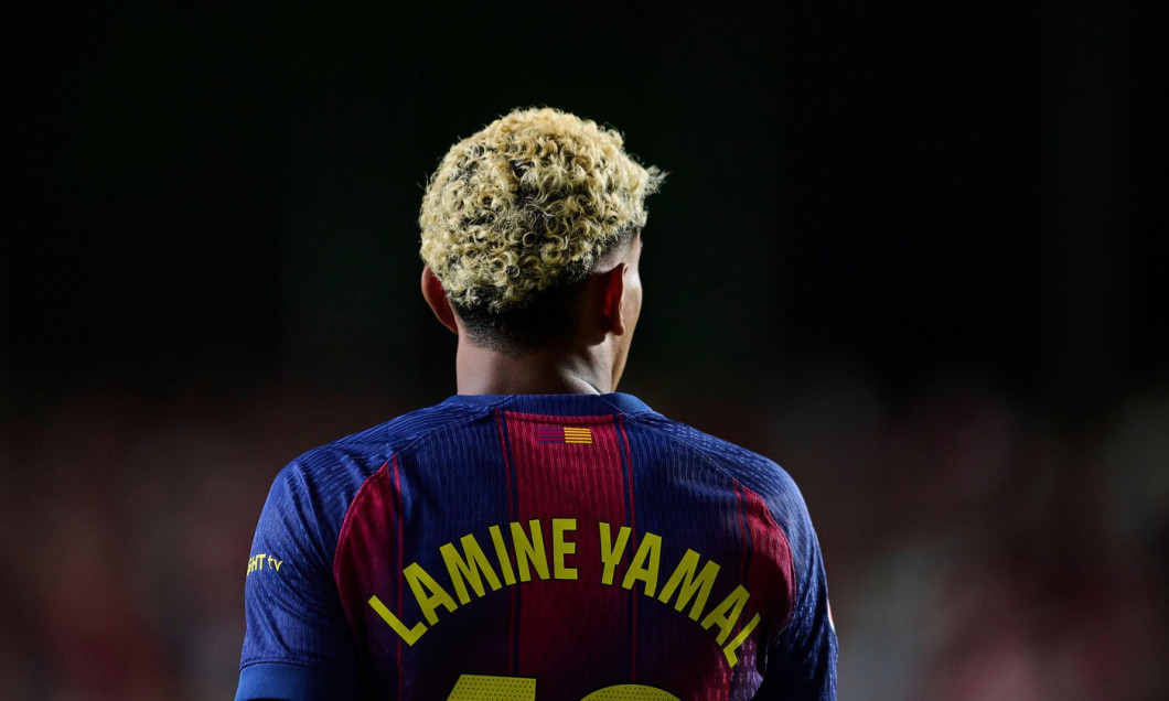 Madrid, Spain. 31st Aug, 2025. MADRID, SPAIN - AUGUST 31: Lamine Yamal of FC Barcelona during to the LaLiga EA Sports match between Rayo Vallecano and FC Barcelona at Campo de Futbol de Vallecas on August 31, 2025 in Madrid, Spain. (Photo by Francisco Mac