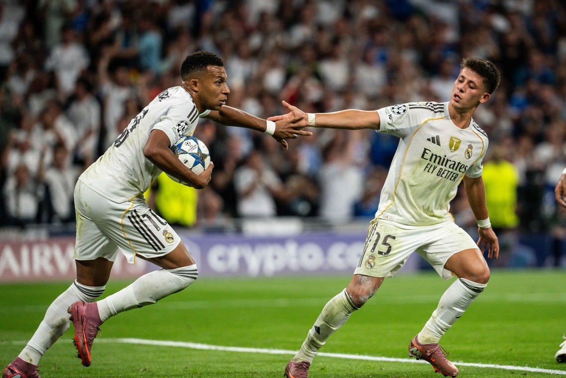 Reacția lui Kylian Mbappe, după ce i-a adus victoria lui Real Madrid în primul meci din noul sezon UCL