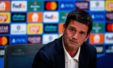 AMSTERDAM, NETHERLANDS - SEPTEMBER 17: FC Internazionale head coach Cristian Chivu attends a press conference after the UEFA Champions League 2025/26 League Phase MD1 match between AFC Ajax and FC Internazionale Milano at Johan Cruijff Arena on September