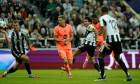 Barcelona's Marcus Rashford scores their side's second goal of the game during the UEFA Champions League league phase match at St. James' Park, Newcastle. Picture date: Thursday September 18, 2025.