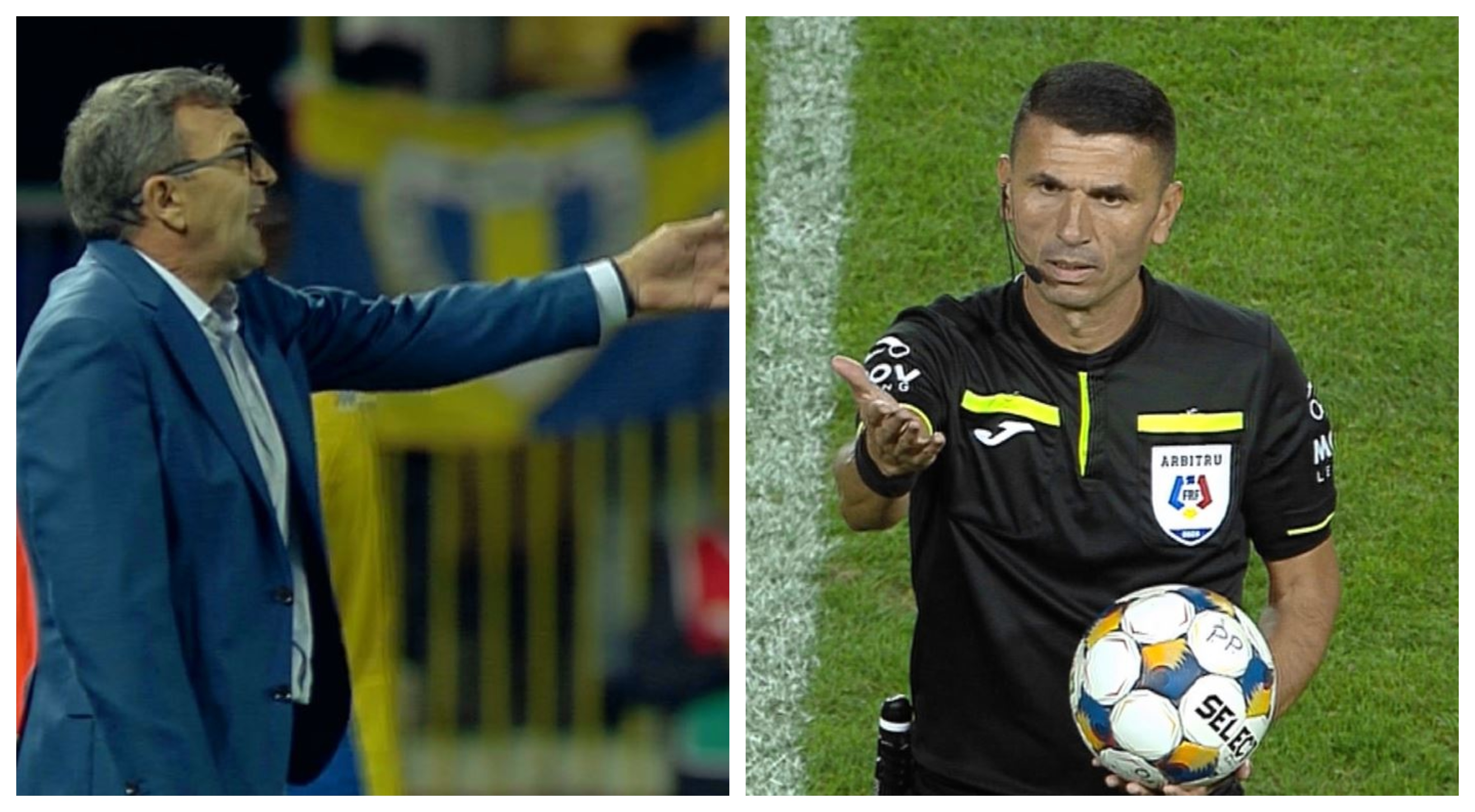 Neagoe l-a băgat în ședință pe arbitrul Bîrsan la pauza meciului Petrolul - Rapid