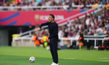 FC Barcelona, Barca Rayo Vallecano. La Liga EA Sports match. Date 37 FC Barcelona head coach Xavi Hernandez during the L