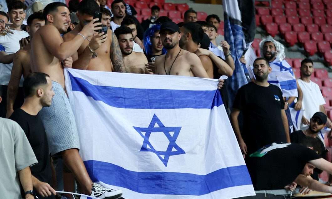 Debreczyn, Hungary. 08th Sep, 2025. Israel fans seen during The European World Cup Qualifiers 2026 football match between Israel and Italy at Nagyerdei Stadion. Final score; Israel 4:5 Italy Credit: SOPA Images Limited/Alamy Live News