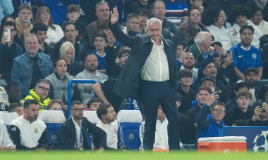 Jose Mourinho waves to Chelsea who sing his name during the UEFA Champions League match Chelsea vs Benfica at Stamford Bridge, London, United Kingdom, 30th September 2025 (Photo by Harvey Murphy/News Images)