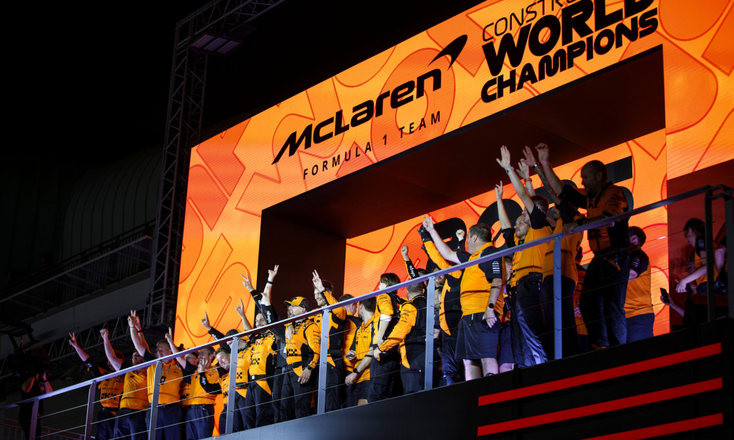 McLaren F1 Team constructor world champions during the 2025 Formula 1 Singapore Grand Prix, 18th round of the 2025 FIA Formula One World Championship from October 3 to 5, 2025 on the Marina Bay Street Circuit, in Singapore - Photo Xavier Bonilla / DPPI