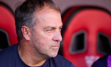 Sevilla FC v FC Barcelona, Barca - LaLiga EA Sports SEVILLE, SPAIN - OCTOBER 5: Hansi Flick, head coach of FC Barcelona