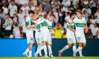 Elche, Spain. 29th Aug, 2025. ELCHE, SPAIN - AUGUST 29: Rodrigo Mendoza of Elche CF celebrates after scoring his team's second goal during to the LaLiga EA Sports match between Elche CF and Levante UD at Manuel Martinez Valero Stadium on August 29, 2025 i