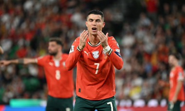 Portugal's Cristiano Ronaldo reacts to a missed chance during the FIFA World Cup European Qualifying match at the Jose Alvalade Stadium, Lisbon. Picture date: Saturday October 11, 2025.