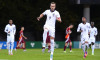 England's Harry Kane celebrates scoring their side's third goal of the game from the penalty spot during the FIFA World Cup European Qualifying match at Daugava Stadium, Riga. Picture date: Tuesday October 14, 2025.