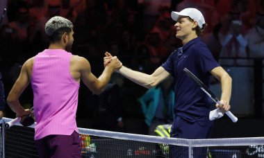 Tennis SIX KINGS SLAM 2025 Jannik Sinner (ITA), Carlos Alcaraz (ESP), Riyadh, Saudi Arabia, October 18, 2025. Photo Felice Calabro'