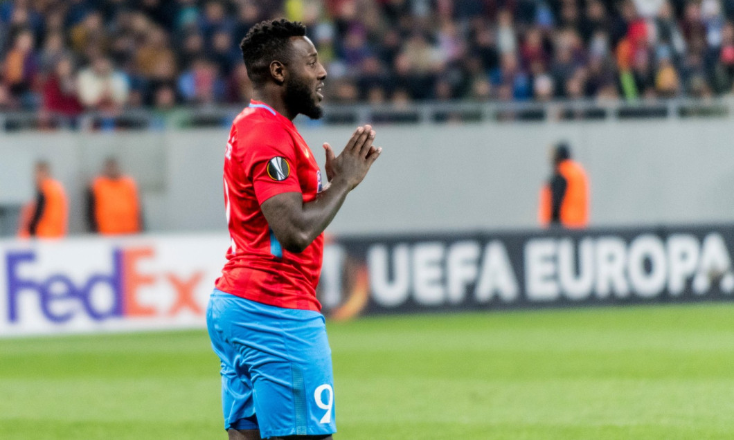 November 3, 2017: Harlem Gnohere #9 (FCSB Bucharest) during the UEFA Europa League 2017-2018, Group Stage, Groupe G game between FCSB Bucharest (ROU) and Hapoel Beer-Sheva FC (ISR) at National Arena Stadium, Bucharest, Romania ROU. Foto: Cronos/Catalin