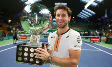Norway's Casper Ruud wins the singles final against France's Ugo Humbert during the BNP Paribas Nordic Open tennis tournament at the Royal Swedish Tennis Hall in Stockholm, Sweden, October 19, 2025.Photo: Nils Petter Nilsson / TT / Code 62260 This text