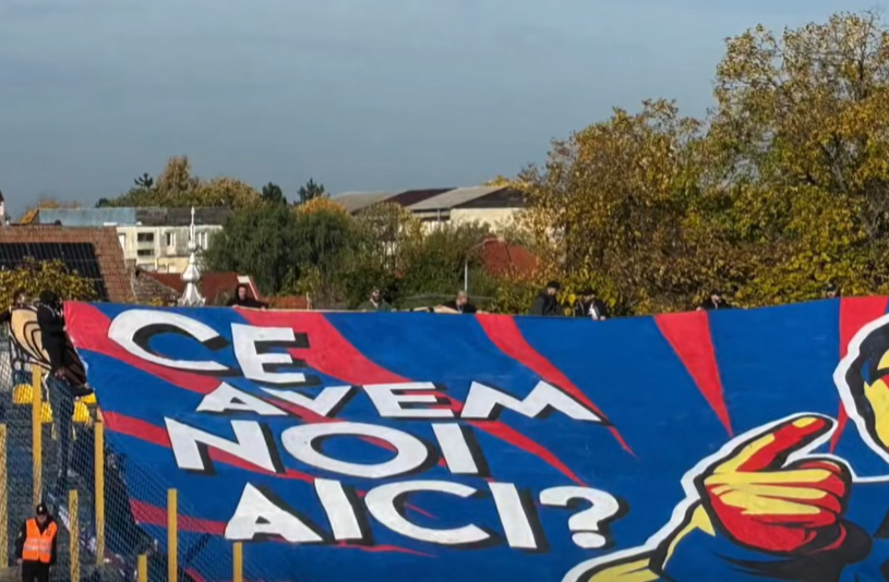 Nu mai au răbdare! Banner-ul afișat de AS47 la meciul Olimpia Satu Mare - Steaua
