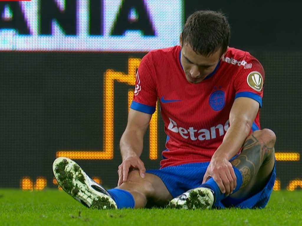 Primul diagnostic pentru Juri Cisotti, după ce a rezistat mai puțin de o repriză în FCSB - UTA 4-0