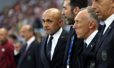 Reggio Emilia, Italy June 9, 2025: Luciano Spalletti coach of Italy during the national anthem before the 2026 World Cup Qualifying match Italy vs Mol