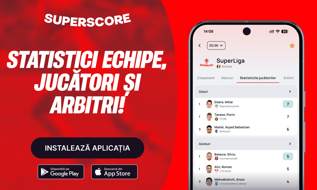 Superscore, noua aplicație pentru statistici legate de fotbal!