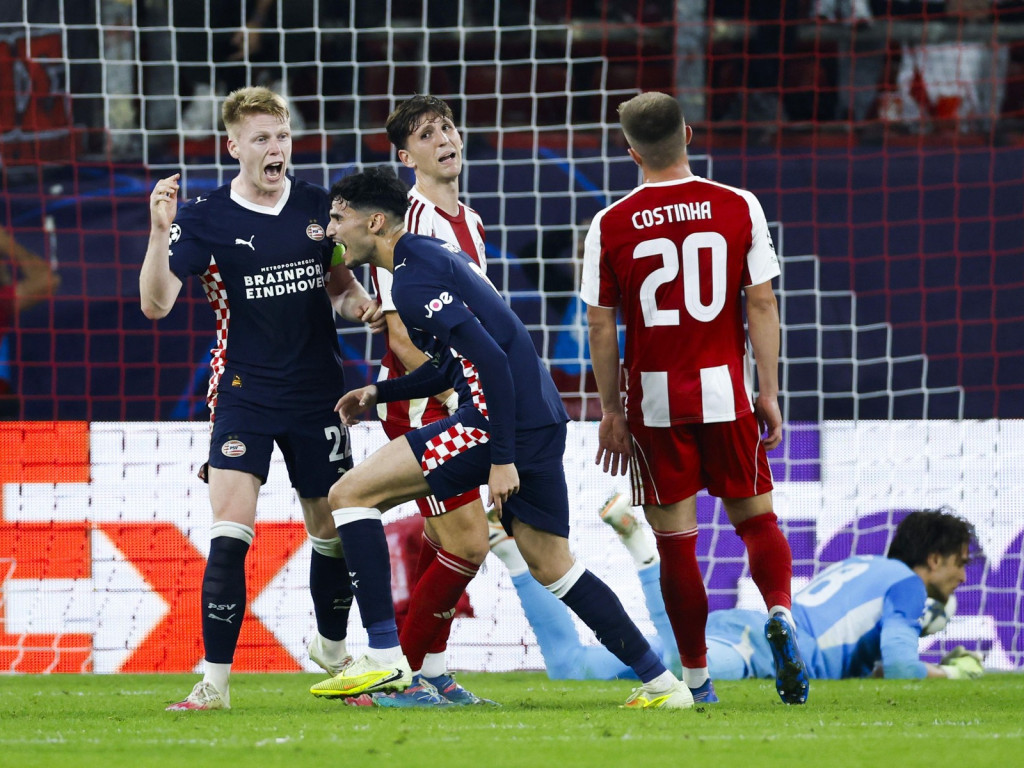 Olympiacos - PSV 1-1. Olandezii au egalat la ultima fază. Dennis Man a jucat 58 de minute