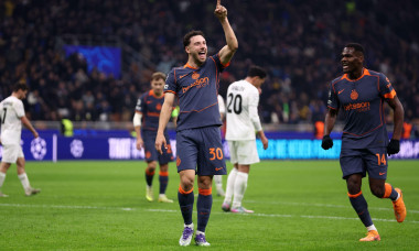 Carlos Augusto of Fc Internazionale celebrates after scoring a goal during the UEFA Champions League Phase MD4 match between FC Internazionale and Kairat Almaty at Stadio Giuseppe Meazza (San Siro) on November 5 2025 in Milan, Italy .