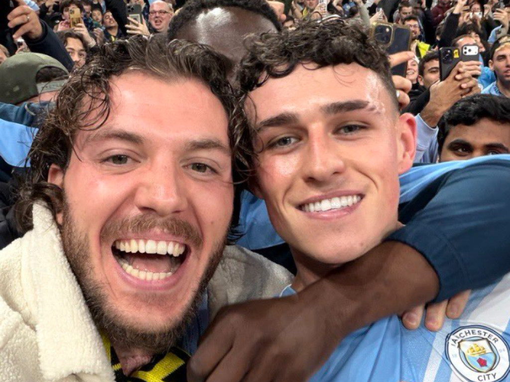 A marcat în Manchester City - Dormund și apoi și-a făcut un selfie cu un suporter