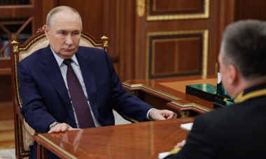 Moscow, Russia. 05th Nov, 2025. Russian President Vladimir Putin, left, listens to Russian Supreme Court Chief Justice Igor Krasnov, right, during a working meeting at the Kremlin, November 5, 2025 in Moscow, Russia. Credit: Gavriil Grigorov/Kremlin Pool/