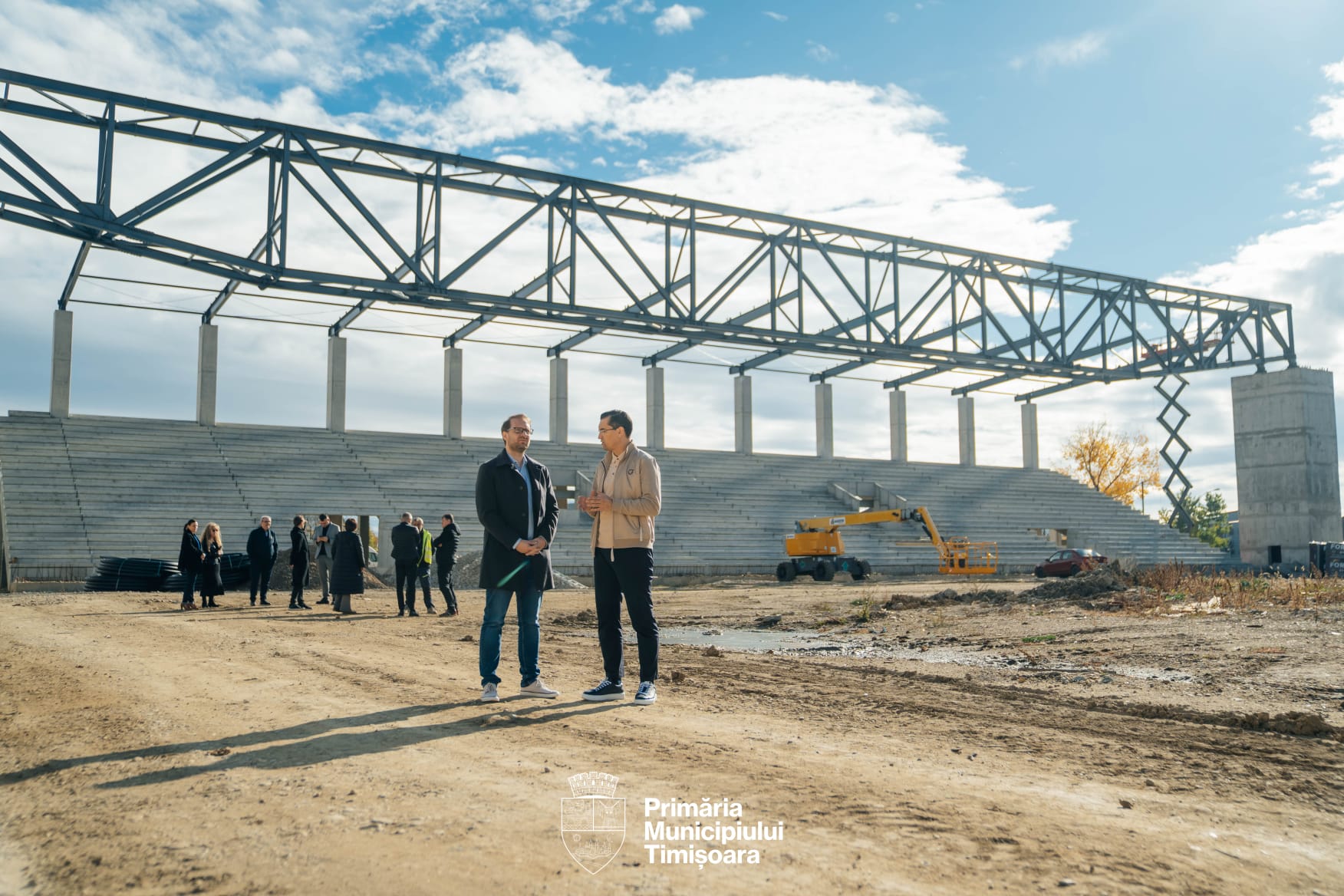 Gata în 2026! Răzvan Burleanu a mers în vizită pe noul stadion din România