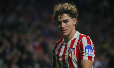 Madrid, Spain, November 4, 2025: Atleti player Julián Álvarez (19) during the 2025-26 Champions League League Group Stage Matchday 4 between Atleti and Union SG on November 4, 2025, at the Metropolitano Stadium in Madrid, Spain. Credit: Alberto Brevers /
