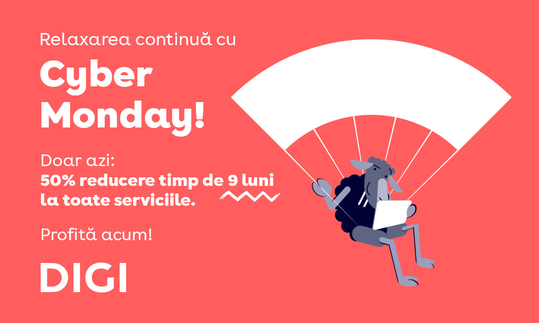 De Cyber Monday, DIGI prelungește sezonul ofertelor, cu 50% discount în primele nouă luni