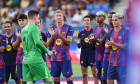 Barcelona, Spain. 10th Aug, 2025. FC BARCELONA vs COMO 1907 Aug 10,2025 Ter Stegen and teammates before the match between FC Barcelona and Como 1907 corresponding to the Joan Gamper Trophy at Johan Cruyff Stadium in Barcelona, Spain. Credit: rosdemora/A
