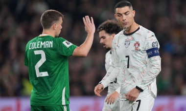 Portugal's Cristiano Ronaldo (right) during the 2026 FIFA World Cup European Qualifying, Group F match at the Aviva Stadium in Dublin, Ireland. Picture date: Thursday November 13, 2025.