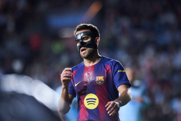 Vigo, Spain. 09th Nov, 2025. VIGO, SPAIN - NOVEMBER 9: Eric Garcia of FC Barcelona looks on during to the LaLiga EA Sports match between RC Celta de Vigo and FC Barcelona at Abanca Balaidos stadium on November 9, 2025 in Vigo, Spain. (Photo by Diego Simon