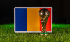 November 4, 2025, United States. FIFA World Cup on the background of the Romanian flag. Romania.