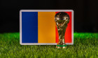 November 4, 2025, United States. FIFA World Cup on the background of the Romanian flag. Romania.