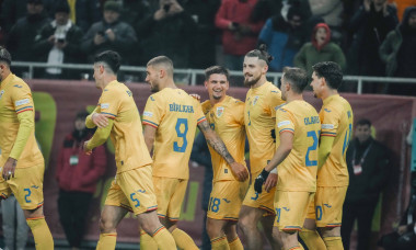 Nations League C, Group C2: Romania vs. Cyprus Razvan Marin scores and celebrates with his teammates during the Nations