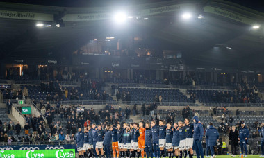 Stavanger 20251108. Viking cheers after the elite series football match between Viking and Hamkam at Lyse Arena in Stavanger. Photo: Carina Johansen / NTB This text is auto translated Credit: NTB/Alamy Live News