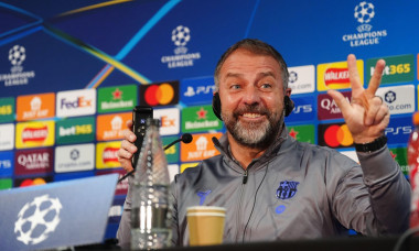 Barcelona manager Hansi Flick during a press conference at Stamford Bridge, London. Picture date: Monday November 24, 2025.
