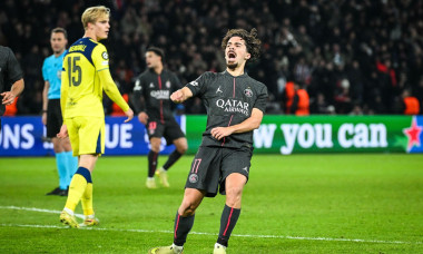 Vitor MACHADO FERREIRA (Vitinha) of PSG celebrates his goal during the UEFA Champions League, League phase, MD5 football match between Paris Saint-Germain and Tottenham Hotspur on 26 November 2025 at Parc des Princes stadium in Paris, France - Photo Matth