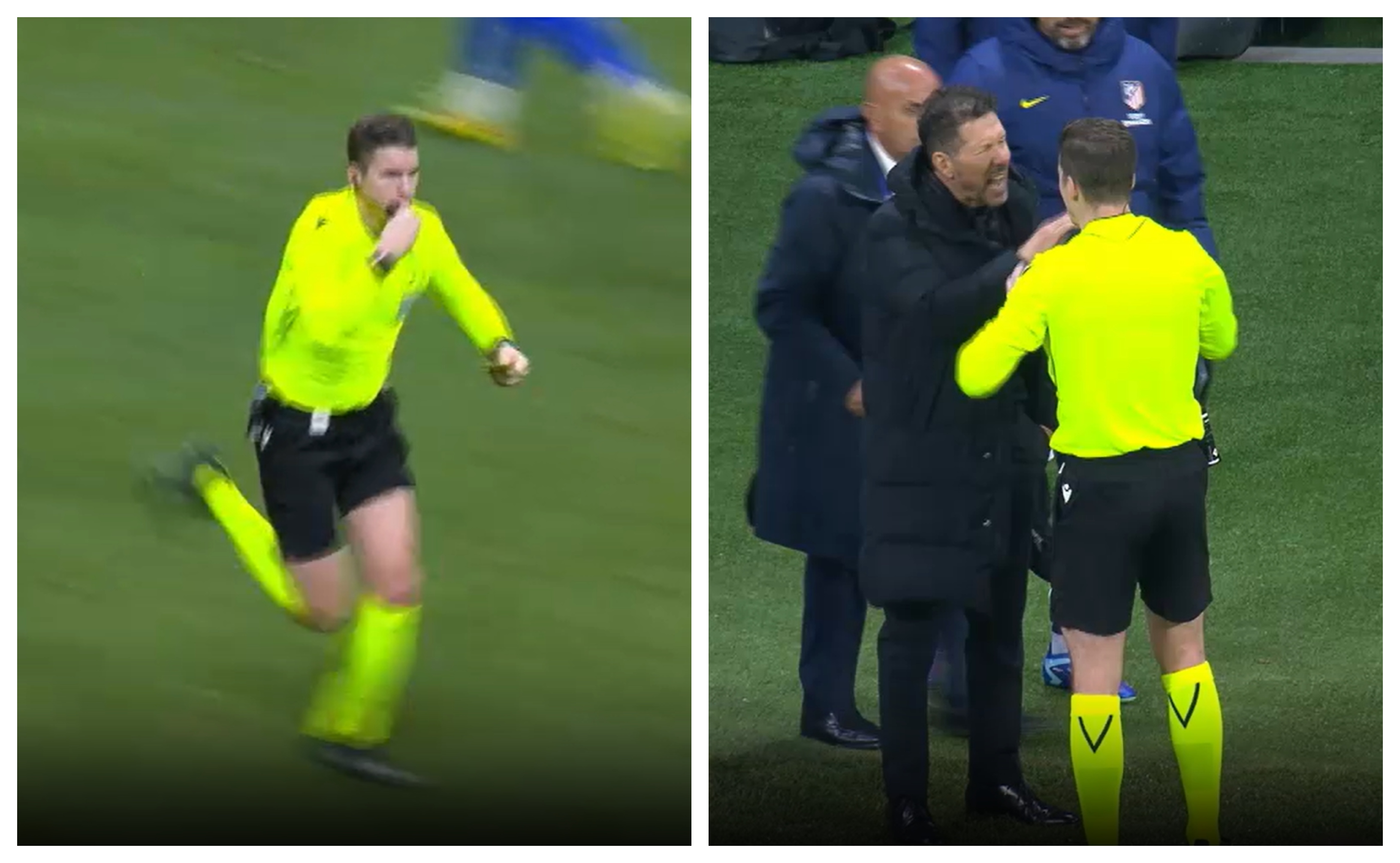 Arbitrul s-a dus ”glonț” la Diego Simeone și a scos cartonașul: tot stadionul a răbufnit, la Atletico - Inter