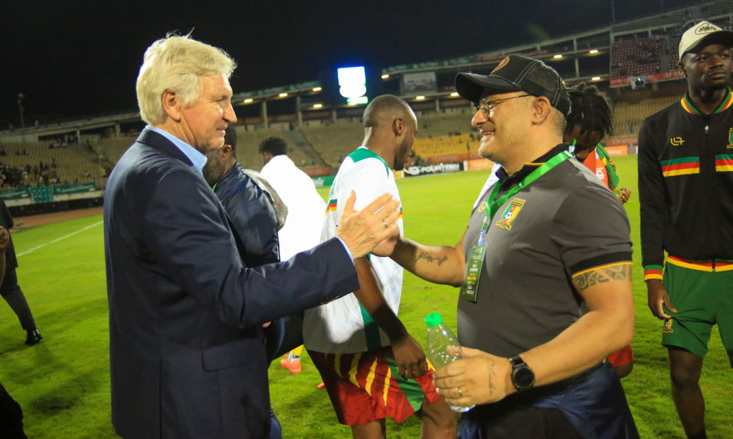 YAOUNDE, CAMEROON - MARCH 24: Marc Brys of Cameroon during the Men FIFA World Cup qualifiers match between Cameroon and Libya at Amadou Ahidjo stadi
