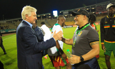 YAOUNDE, CAMEROON - MARCH 24: Marc Brys of Cameroon during the Men FIFA World Cup qualifiers match between Cameroon and Libya at Amadou Ahidjo stadi